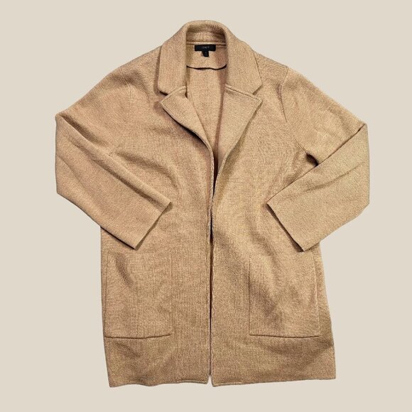 J. Crew Jackets & Blazers - J. Crew 100% Merino Wool Eloise Sweater Blazer Tan Neutral Women's Medium